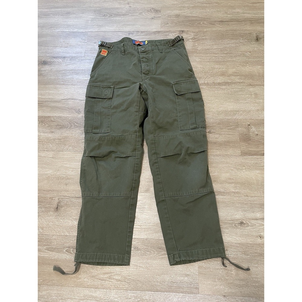 Empyre Mens Pants Sz 28 Double Knee Cargo Olive Green Utility Workwear Skate Y2K